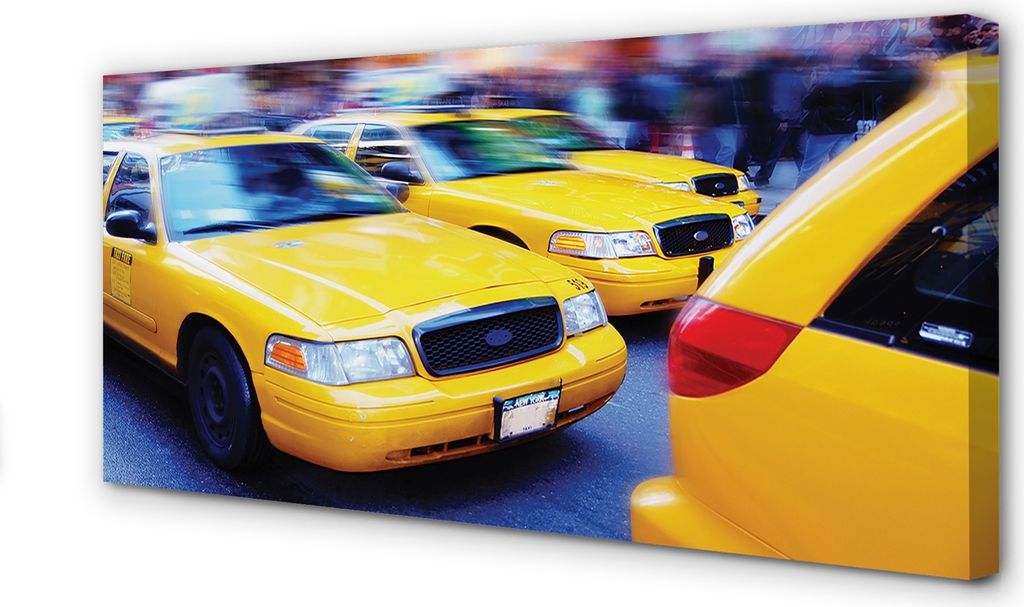 Leinwandbild 100x50 Wandkunst Yellow Taxi Stadt