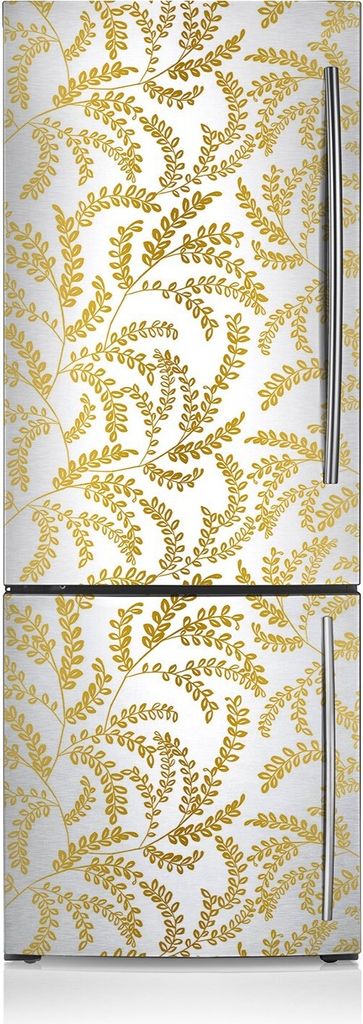 Dekoration Kühlschrank Aufkleber Magnete Küche Kühlschrankmagnete 60x190 cm - Goldene Blätter