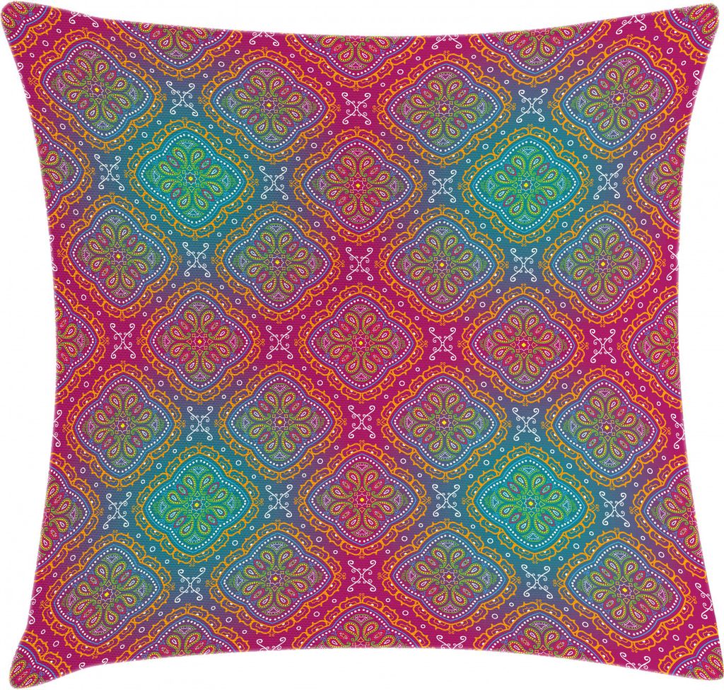 ABAKUHAUS Psychedelisch Kissenbezug, Boho Ombre Blumen, Waschbar mit Reißverschluss Kissenhülle mit Farbfesten Klaren Farben Beidseitiger Druck, ...