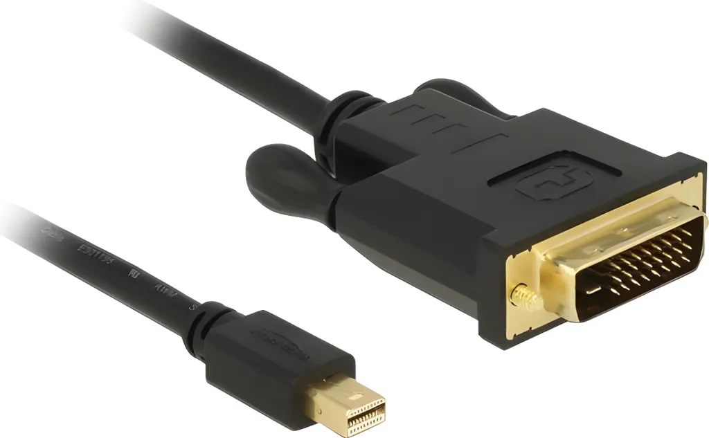 Câble Delock Mini DisplayPort vers DVI 24+1 Noir de 5m pour Écran PC