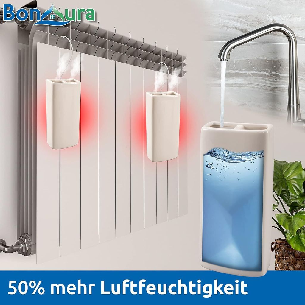 BonAura® Luftbefeuchter Heizung Keramik I Haken & Duftöl Produktbild 3
