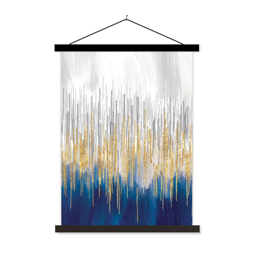 MuchoWow Textilposter Abstrakt - Gemälde - Öl 90x120 cm mit schwarzem Rahmen - Dekoration