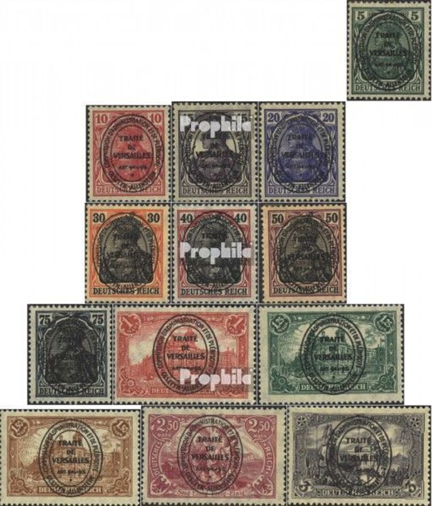 Briefmarken Allenstein 1920 Mi 15-28 (kompl.Ausg. ohne Nr.18 lt. Michelkatalog) gestempelt Germania