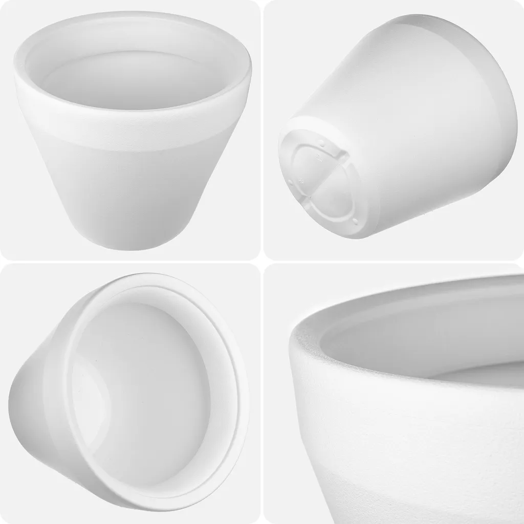 Pot de fleurs Lima 460 blanc - Solution durable pour plantes larges - 9