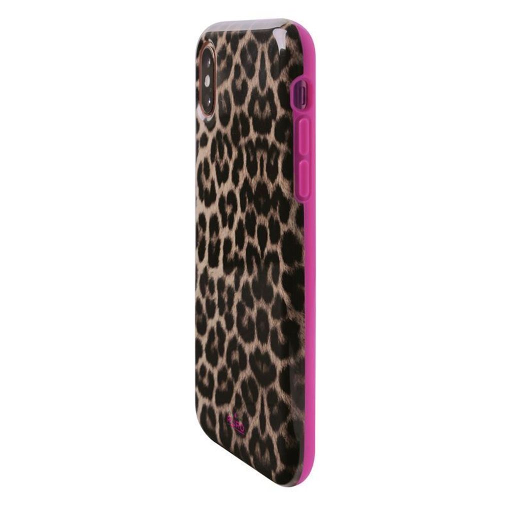 Puro Glam Cover Leopard Per IPhone XS Max | Rosa Anti Shock Lucida - 3