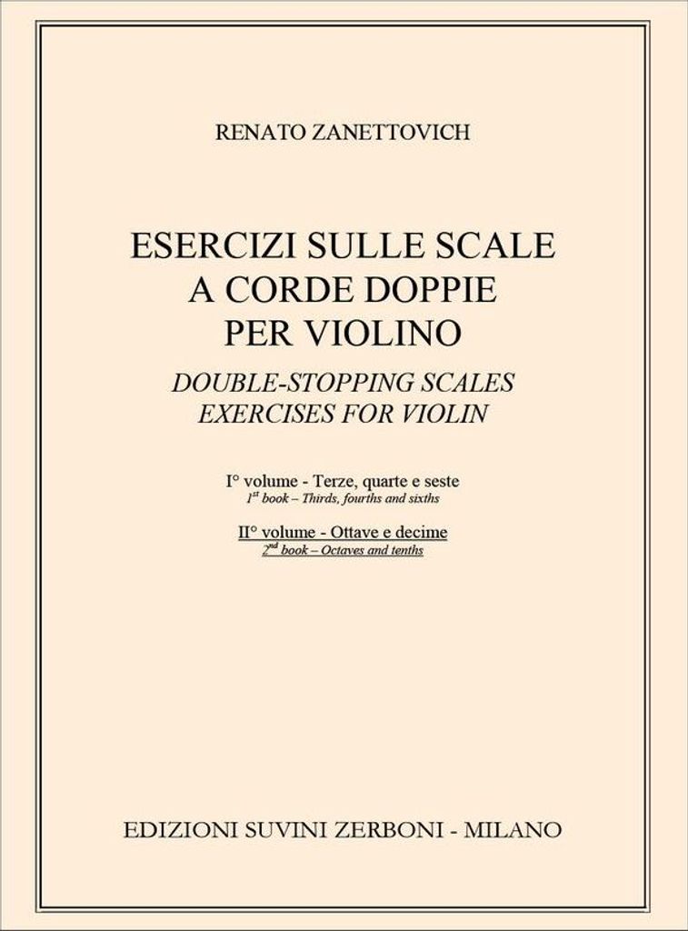 Renato Zanettovich, Esercizi Sulle Scale A Corde Doppie Per Violino Violin Partitur