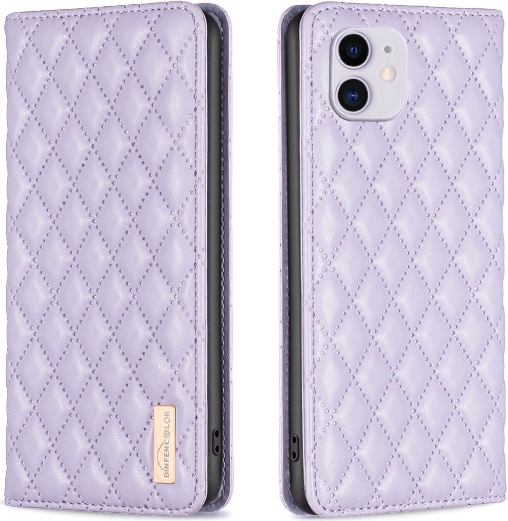 iPhone 11 Hülle, Elegant Bookstyle Flip Leder Kartenfächer Schutzhülle mit Ständer für iPhone 11 Lila