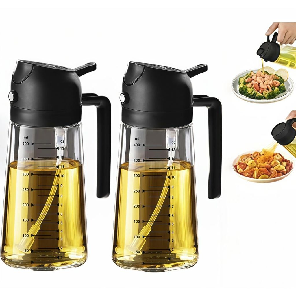 2er set Ölsprüher mit Skala 500ML, 2-in-1-Mehrzweck, Produktbild 