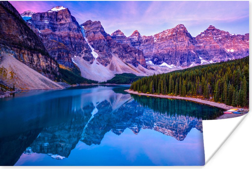 MuchoWow Poster Lila Himmel über dem Banff National Park in Alberta 30x20 cm - Plakate - Print