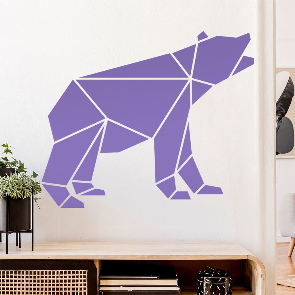 Papierfalten Bär Wandtattoo Wandaufkleber Wall Sticker - Dekoration, Küche, Wohnzimmer, Schlafzimmer, Badezimmer