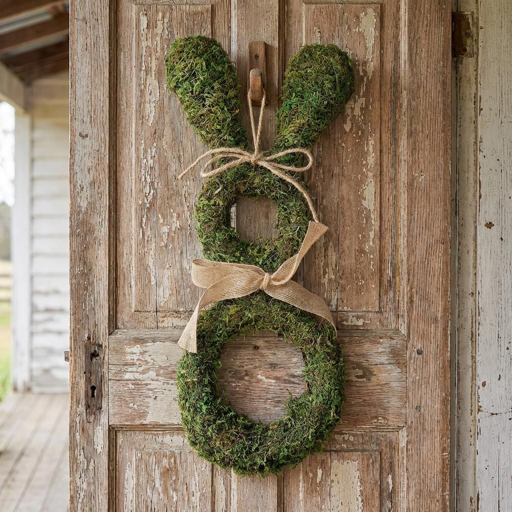 Deko-Türhänger 'Osterhase' | aus Moos | H 50 cm Produktbild 