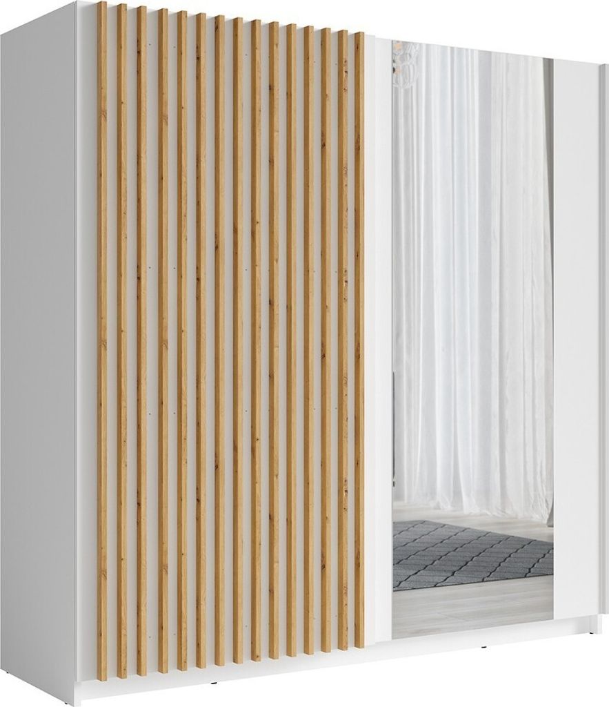 Meublorama MK-DALIA-D5-W10200_R20315-III12-B*3C/162KG, 4 Regale, 2 Tür(en), Weiß, MDF-Platten, 630 mm, 2000 mm
