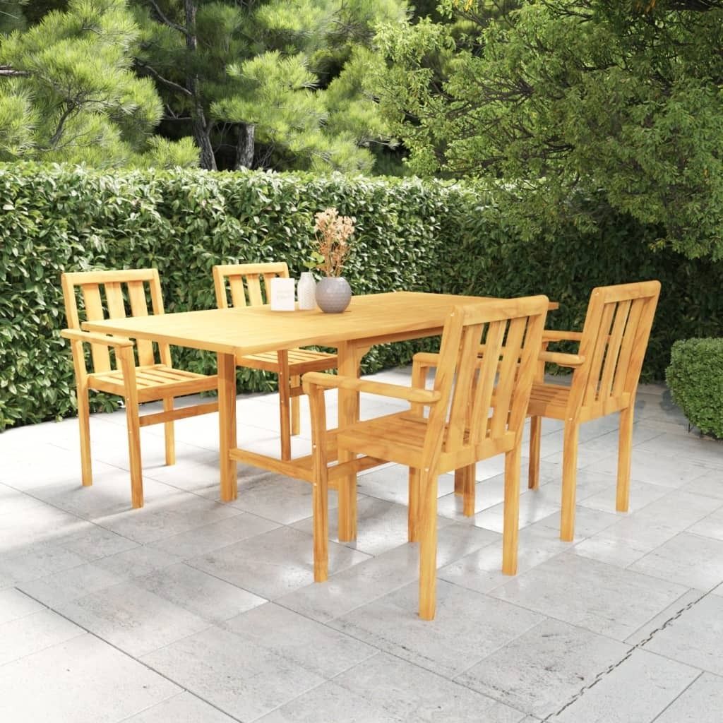 "2024 Moderne" 5-tlg. Garten-Essgruppe Massivholz Teak - Gartenset Sitzgruppeen Neu6425056