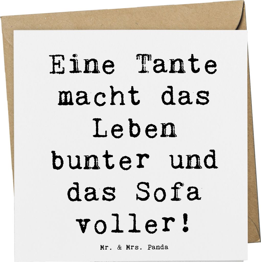 Mr. & Mrs. Panda Grußkarte Spruch Bunte Tante - Weiß - Produktbild 