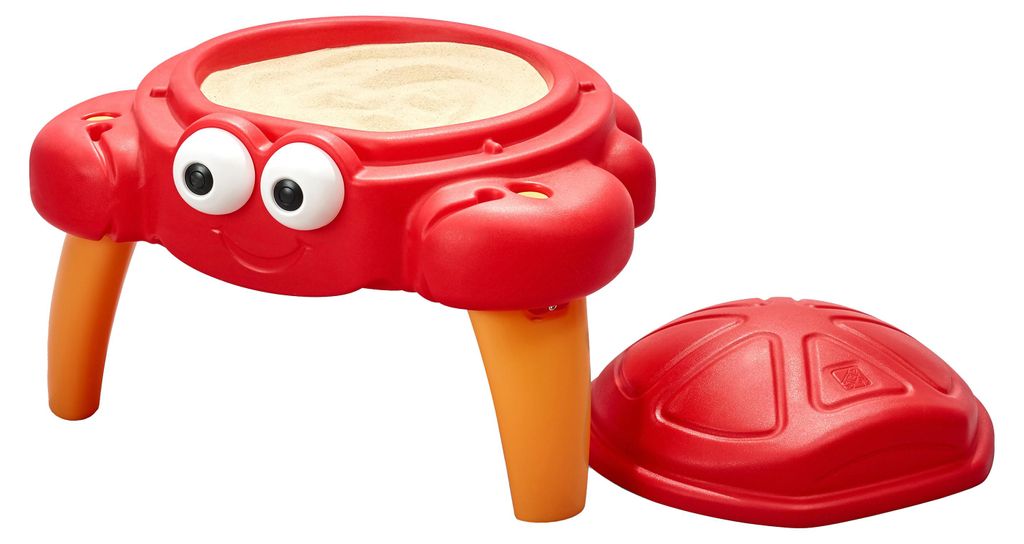 Step2 Crabbie Sandtisch mit Deckel | Plastik Sandkasten mit Abdeckung für Kinder in Form einer Krabbe | Mit 4-teiligem Zubehör Set