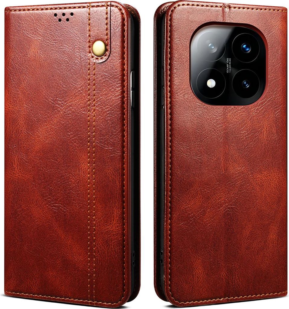 Hülle für Xiaomi Redmi Note 14 Pro+ 5G Leder Brieftasche Schutzhülle mit Standfunktion Rot