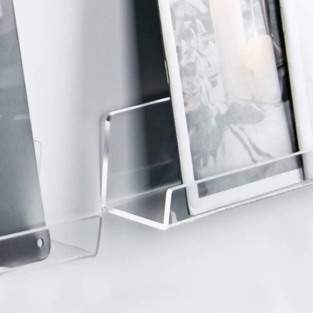 Déco murale pour vinyles : Lot de 3 étagères transparentes 30 cm design