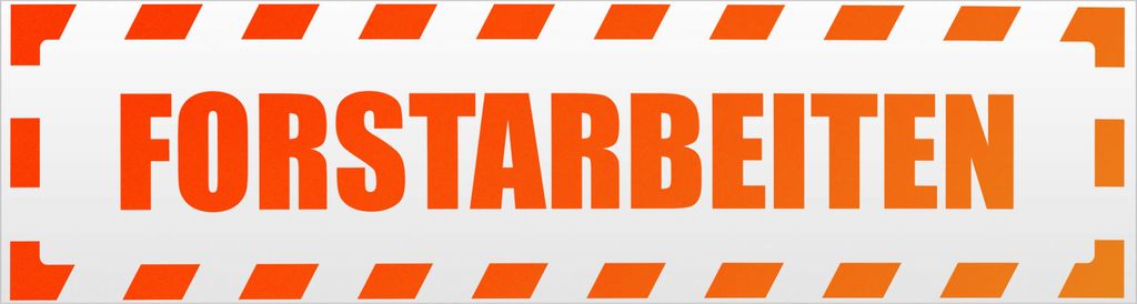 Kiwistar Forstarbeiten gestreift Magnetschild Schild magnetisch - 60cm Neonorange - Magnetfolie für Auto PKW Kfz