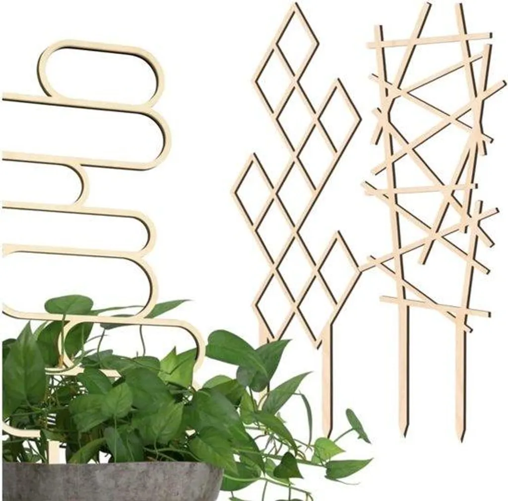 Tuteur bois pour plante tombante - Solution stable lot de 3 treillis