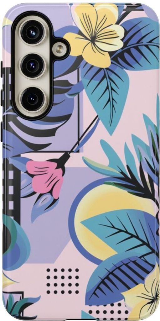 Blumiges Geometrie-Muster – Hülle Kompatibel mit Samsung Galaxy S24 Plus