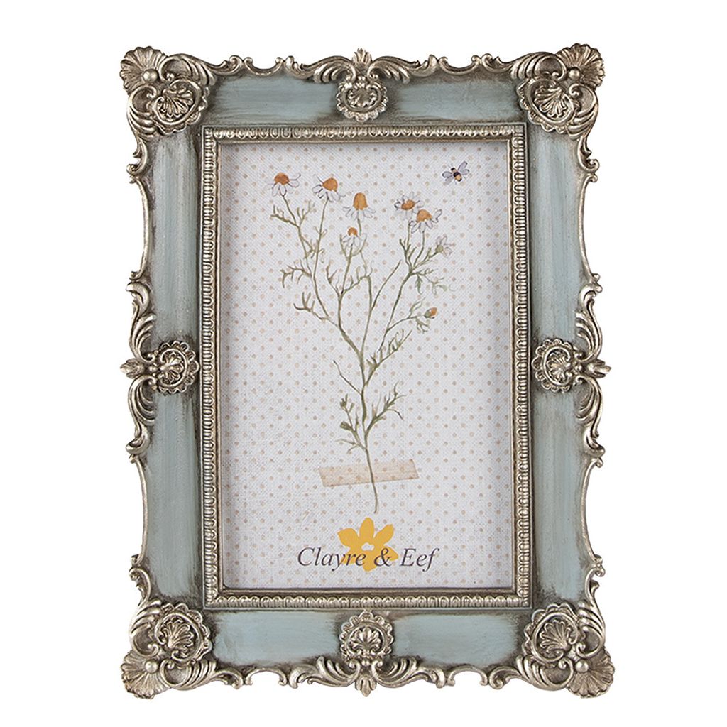 Clayre & Eef Bilderrahmen 10x15 cm Blau Polyresin Produktbild 