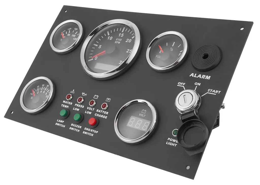 Panneau de contrôle moteur 24V : Pression, Tension et Température