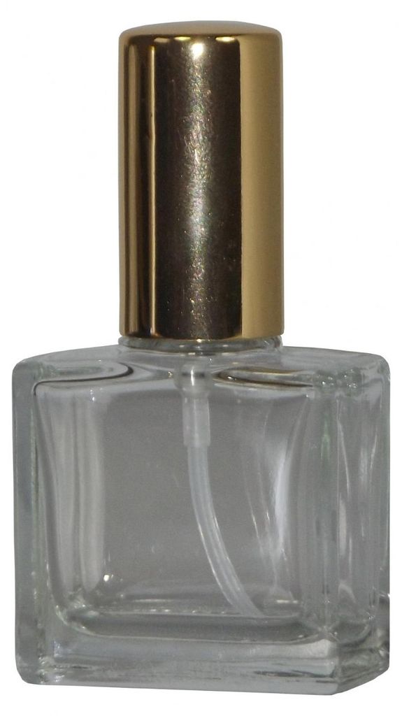 5 Flakon leer 12 ml mit Zerstäuberpumpe und Kappe Gold Finn