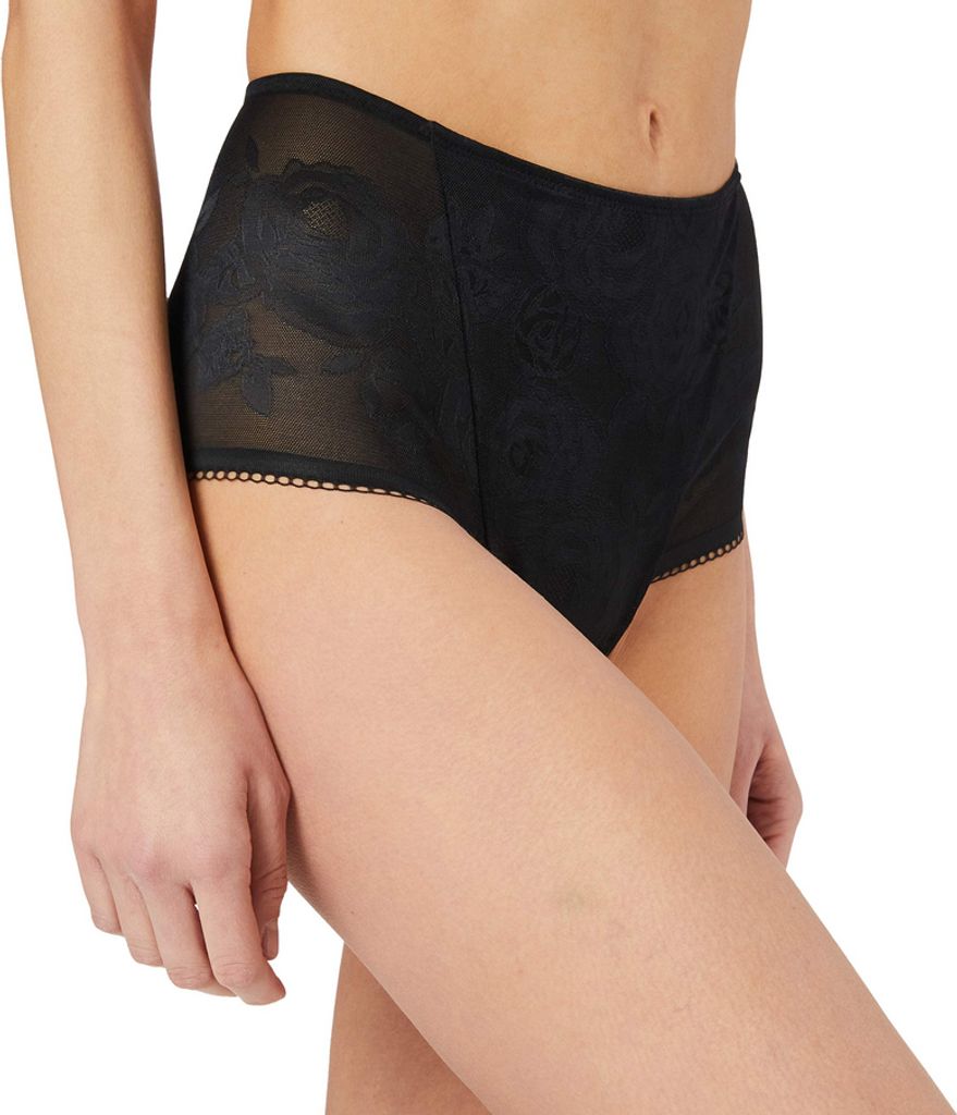 Triumph Wild Rose Sensation, Unterhosen, Hochgeschnittener Slip, Erwachsener, Weiblich, Schwarz, Highwaist fit
