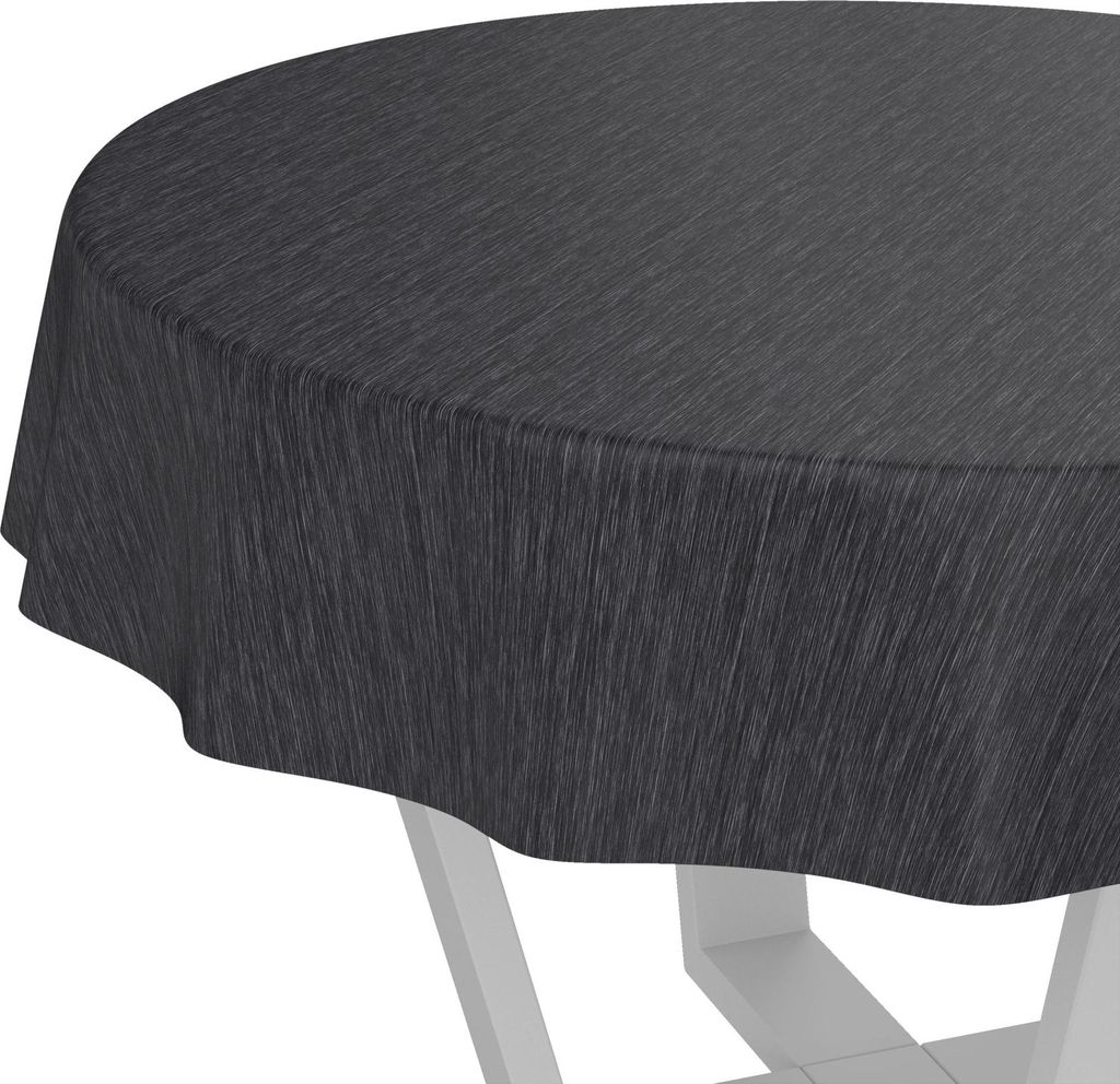 Tischdecke Wachstuch Einfarbig Anthrazit Robust Wasserabweisend Rund 120 cm