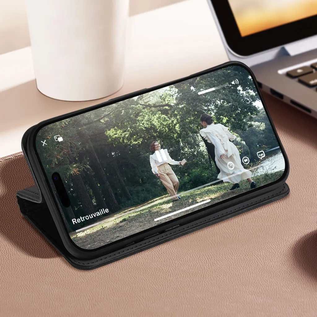 Recensione Custodia Avizar iPhone 16 Pro: Wallet Case Nera e Stand - 3
