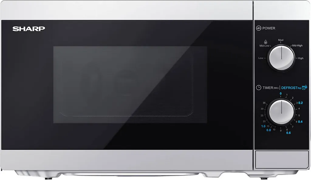 Micro-ondes Sharp 800W avec 5 Niveaux de Puissance et Plateau 25cm