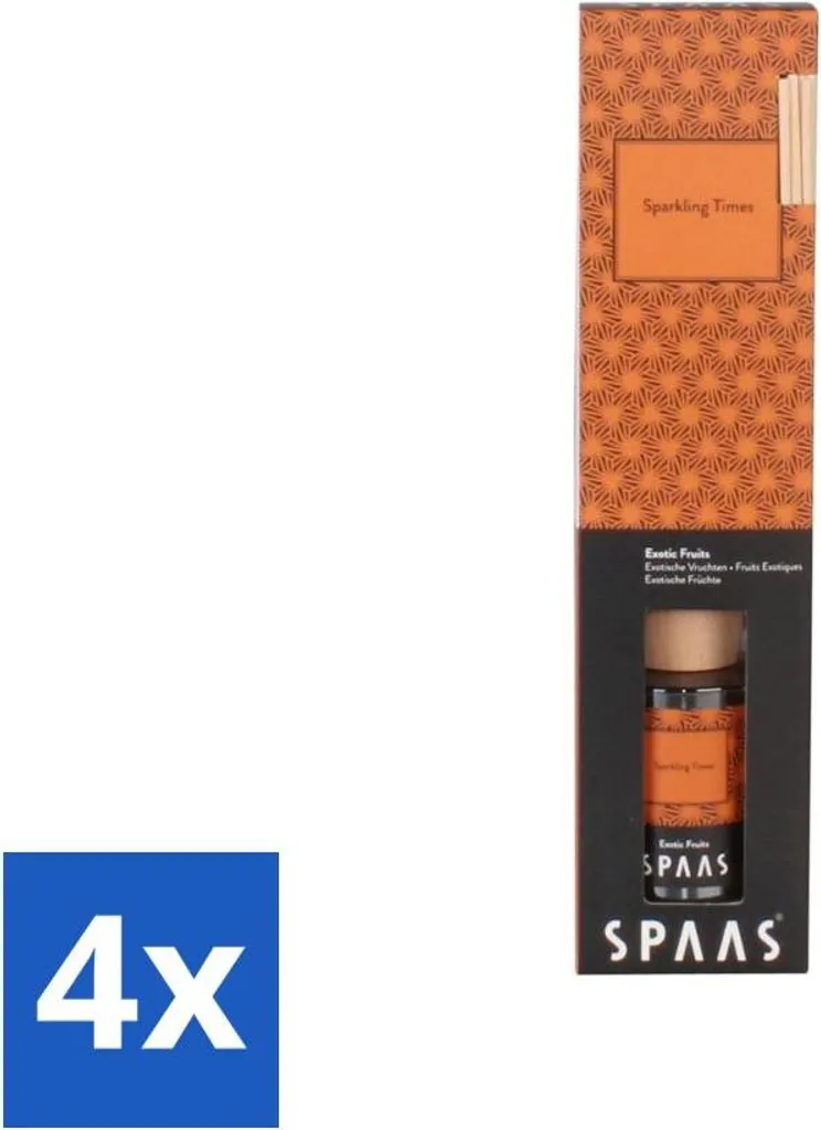 Diffuseur de Parfum à Bâtonnets Fruits Exotiques Spaas Pack de 4 x 80ml