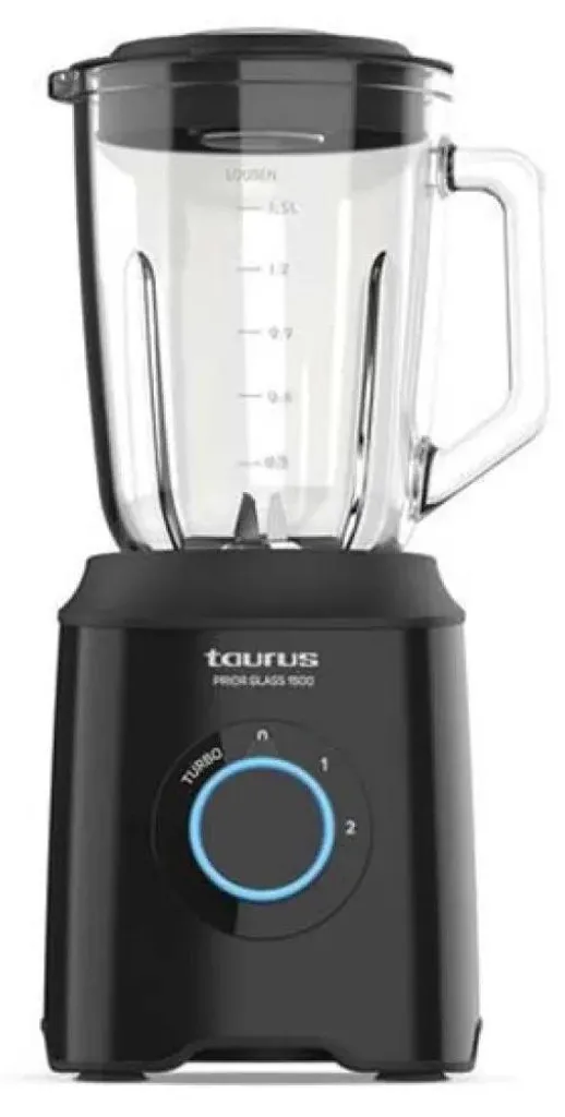 Blender Taurus PRIOR GLASS1500 Noir 1500W 1,5L pour Smoothies Parfaits
