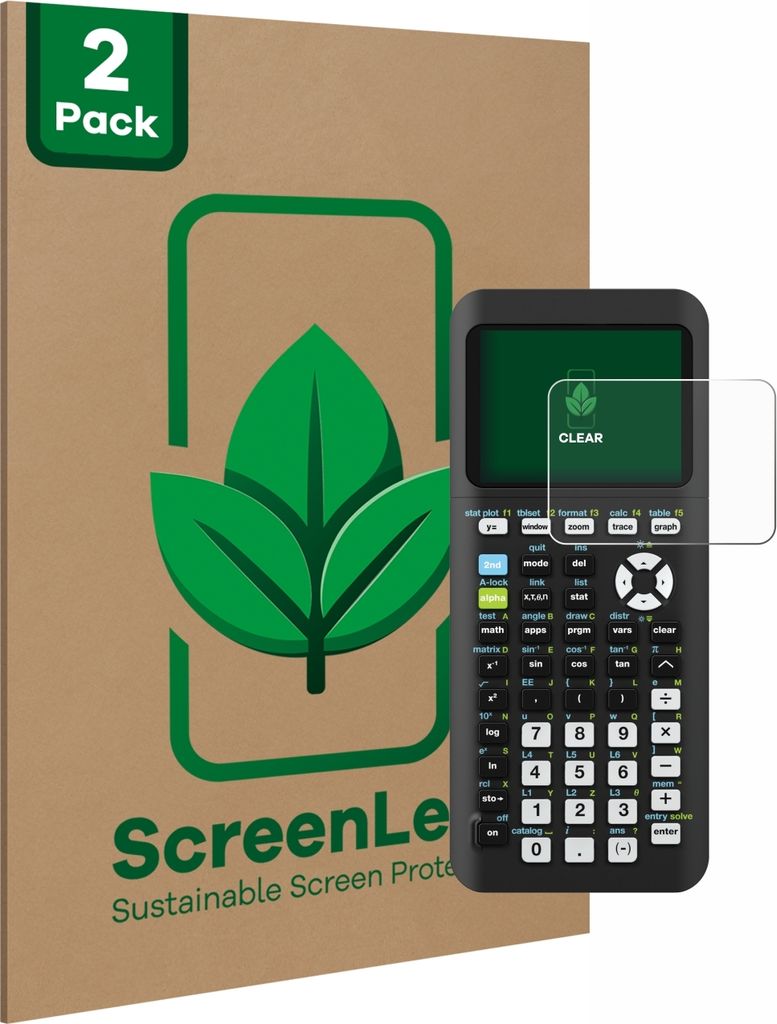2x ScreenLeaf Schutzfolie für Texas Instruments TI-84 Plus CE-T Python nachhaltiger Displayschutz Display Schutz Folie Klar Transparent