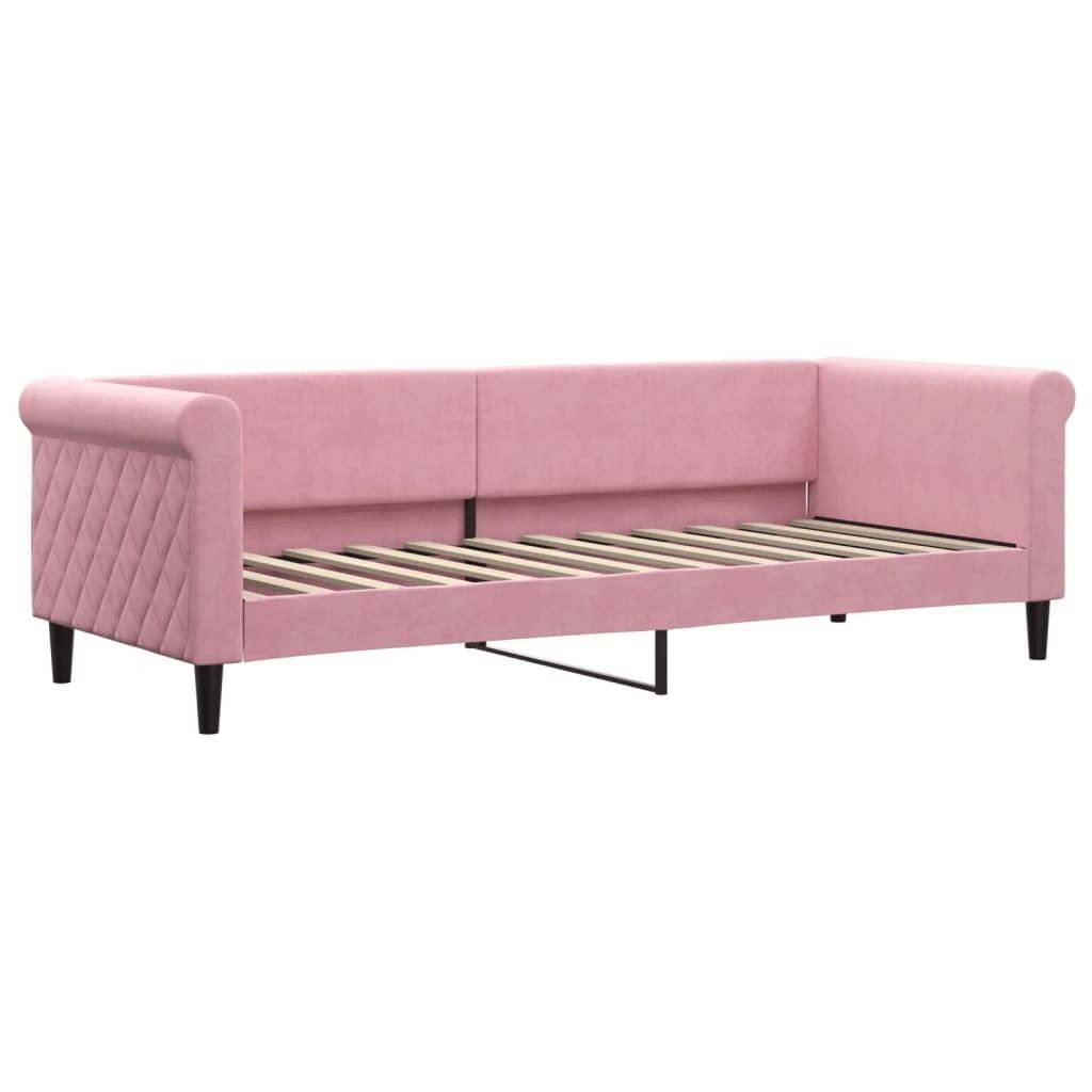 Tagesbett Rosa 80x200 cm aus Samt und Metall