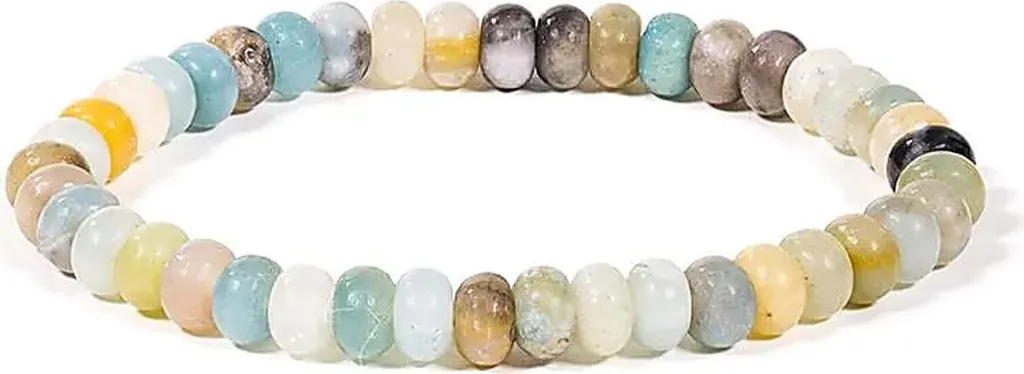 Bracelet Amazonite Perles Ovales Élastique - Lot de 2 de 0,6 cm