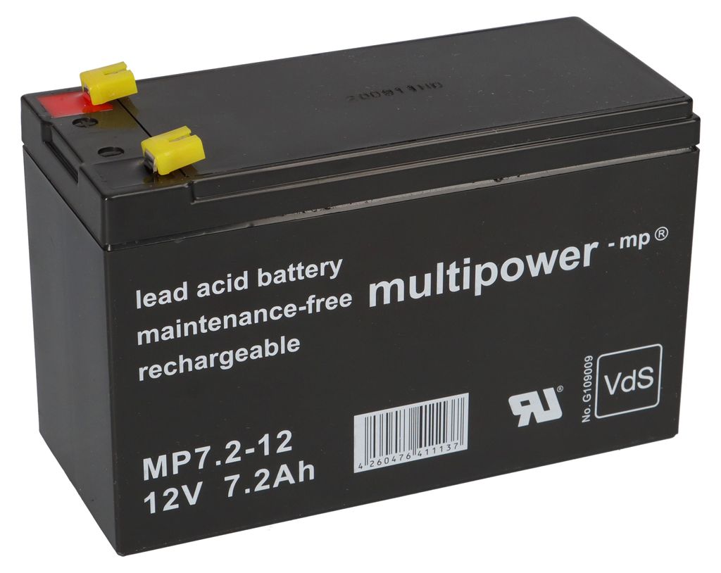 Multipower Blei-Akku MP7,2-12 Pb 12V / 7,2Ah VdS G109009, Image du produit 