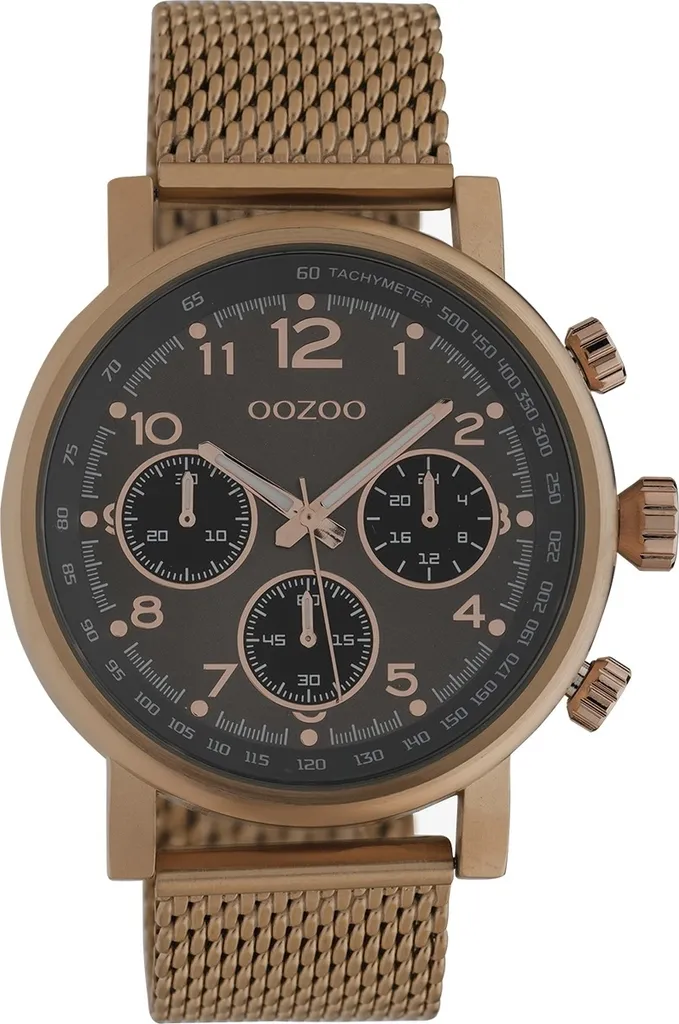 Montre Oozoo bronze C10702 en acier inoxydable pour homme et femme