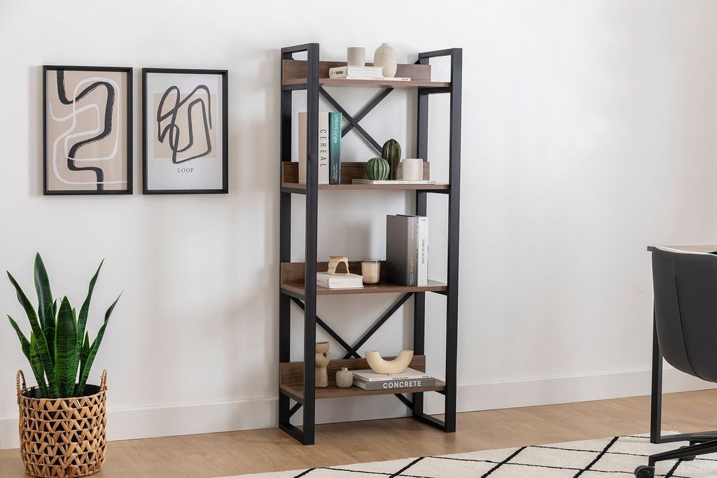 Skye Decor, Adisa- Adisa PUQ, Nussbaumfarbe, Bücherregale, 150x63x32 cm, 100% Melaminbeschichtete Partikelplatte