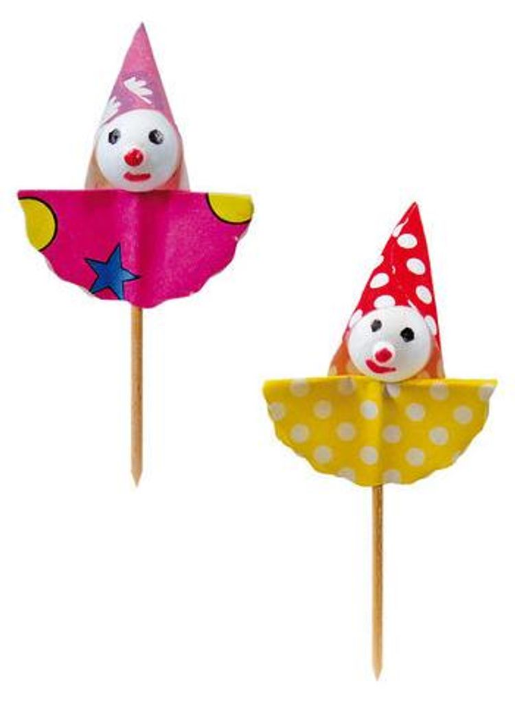 100x Deko-Picker "Clown" 8.5cm Produktbild 
