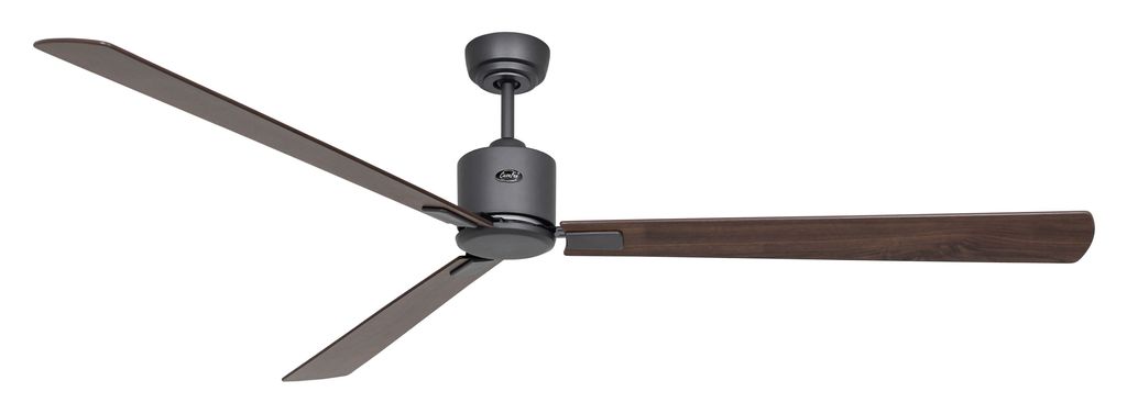 Energiespar Deckenventilator Eco Neo III 180 cm Basaltgrau Flügel Nussbaum / Kirschbaum mit Fernbedienung