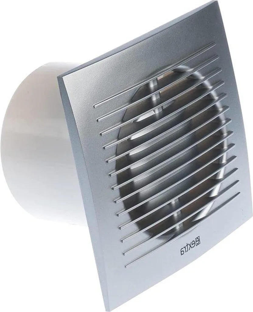 Extracteur d'air de salle de bain design argent 100mm hygro réglable