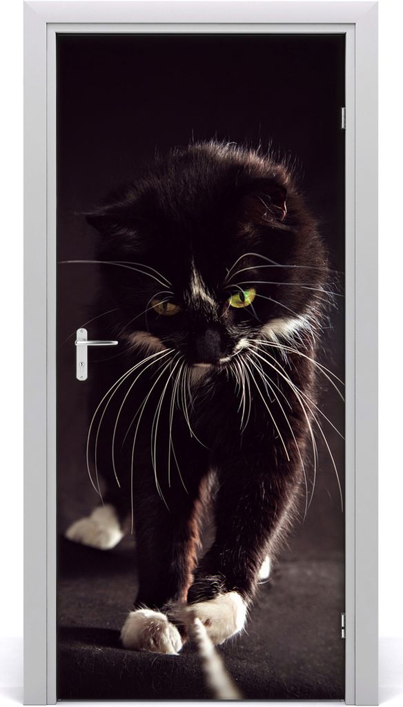 Tulup Türaufkleber 95x205 cm Dekorative Aufkleber Selbstklebend Wasserdichte Tapete Abnehmbar Schlafzimmer Wohnzimmer Wohnkultur - Schwarze Katze ...