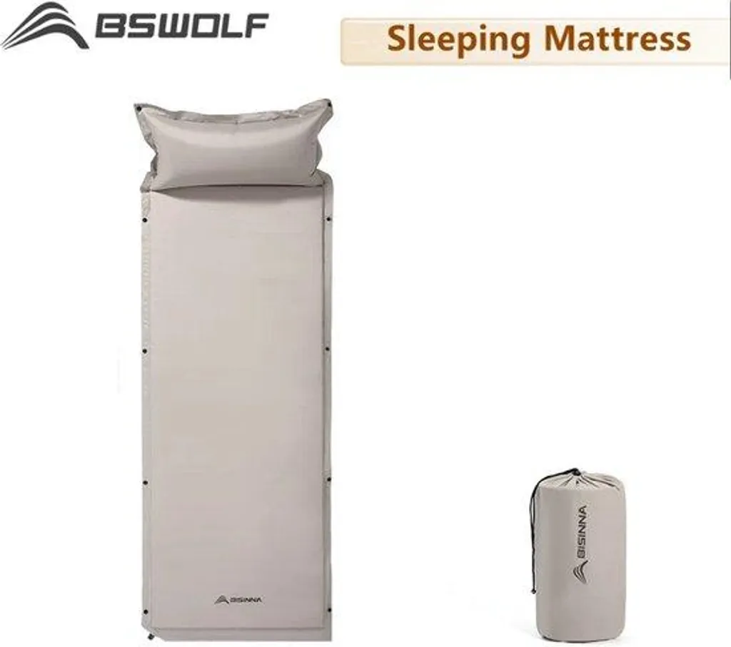 Matelas gonflable résistant avec pompe électrique et fini tissu doux gris