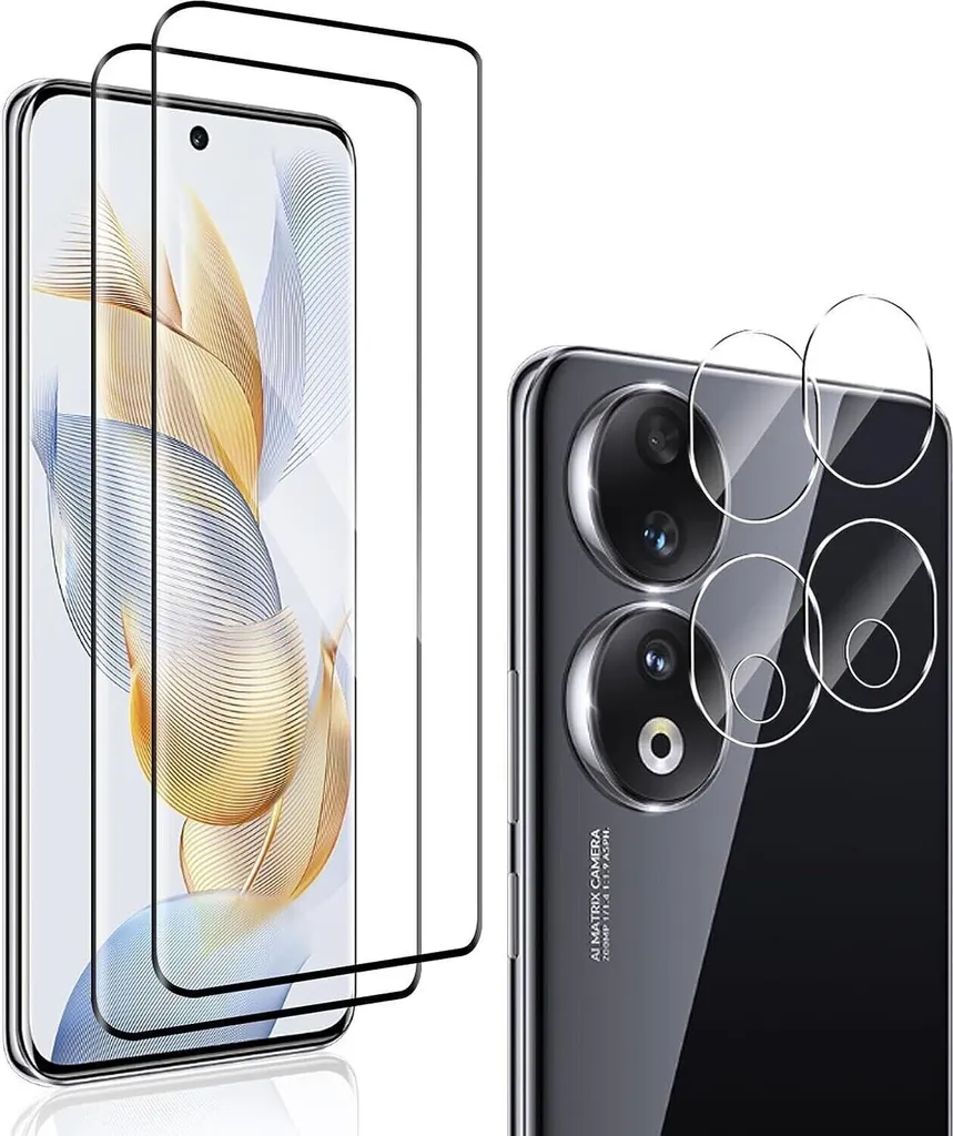Protezione Totale Honor 90: Kit 2 Vetri 3D Display + 2 Vetri Camera