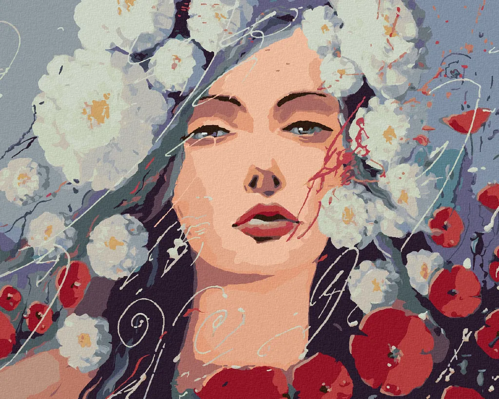 Kit Zuty Donna e Papaveri 40x50 Pittura Diamante - Accessori Inclusi