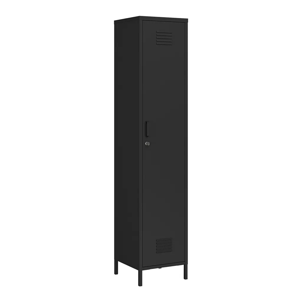 Petite armoire gain de place Seinäjoki 180x38x38 cm - Acier noir mat