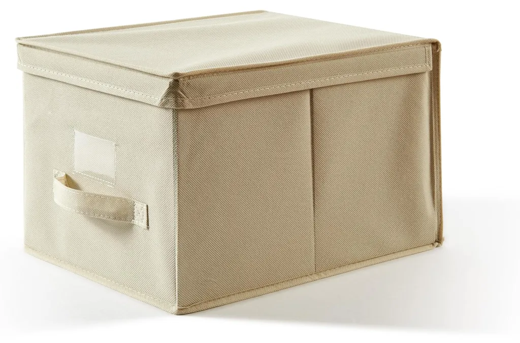 Fini le désordre avec la boîte EasyBox écru 30x40 cm en plastique et tissu