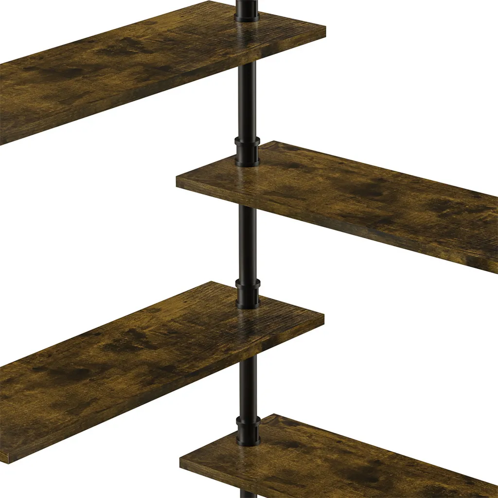 Porte-Bouteilles d'Angle au Design Industriel et Étagères de Rangement - 10