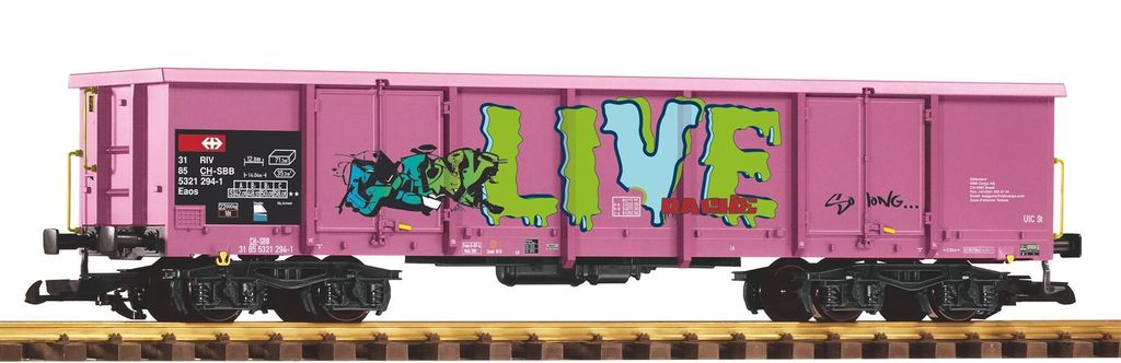 PIKO 37013 G Offener Güterwagen Eaos pink der SBB